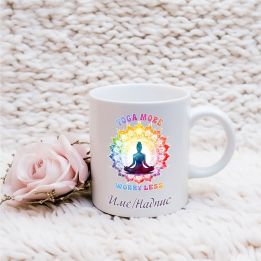 Йога персонализирани подаръци с име Yoga More Worry Less
