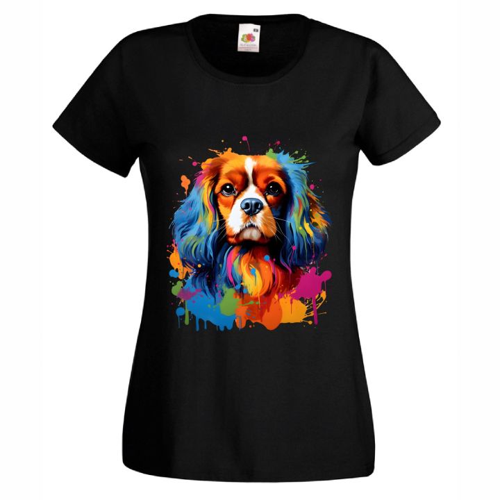 Тениска с куче Cavalier king charles spaniel
