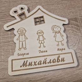 Персонализирана дървена табелка за врата