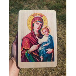 Дървена икона Богородица и Иисус Христос