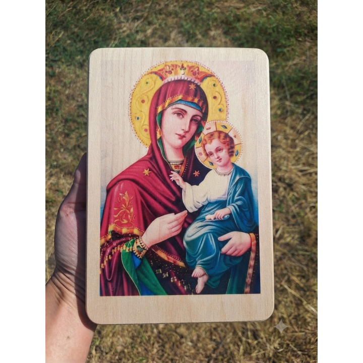 Дървена икона Богородица и Иисус Христос