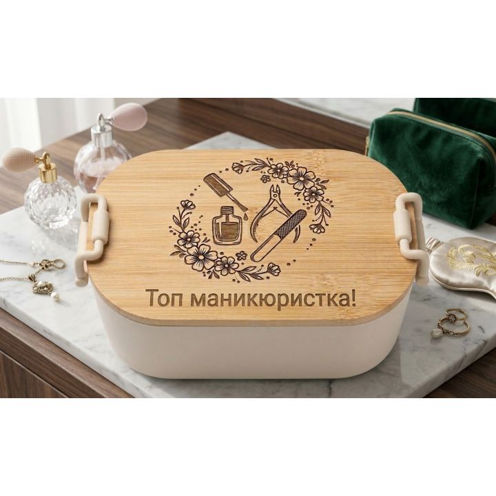 Практичен подарък за маникюристка - кутия за обяд с надпис по поръчка