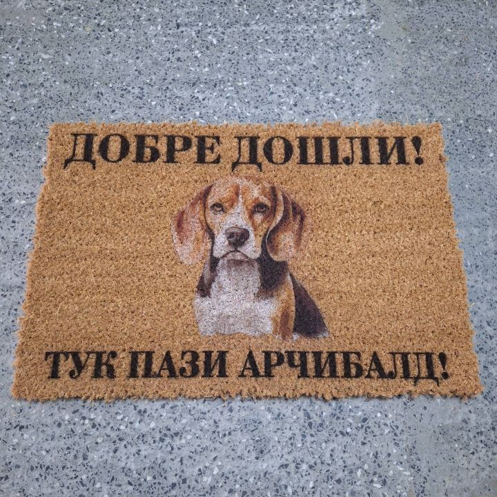 Изтривалка с куче тук пази